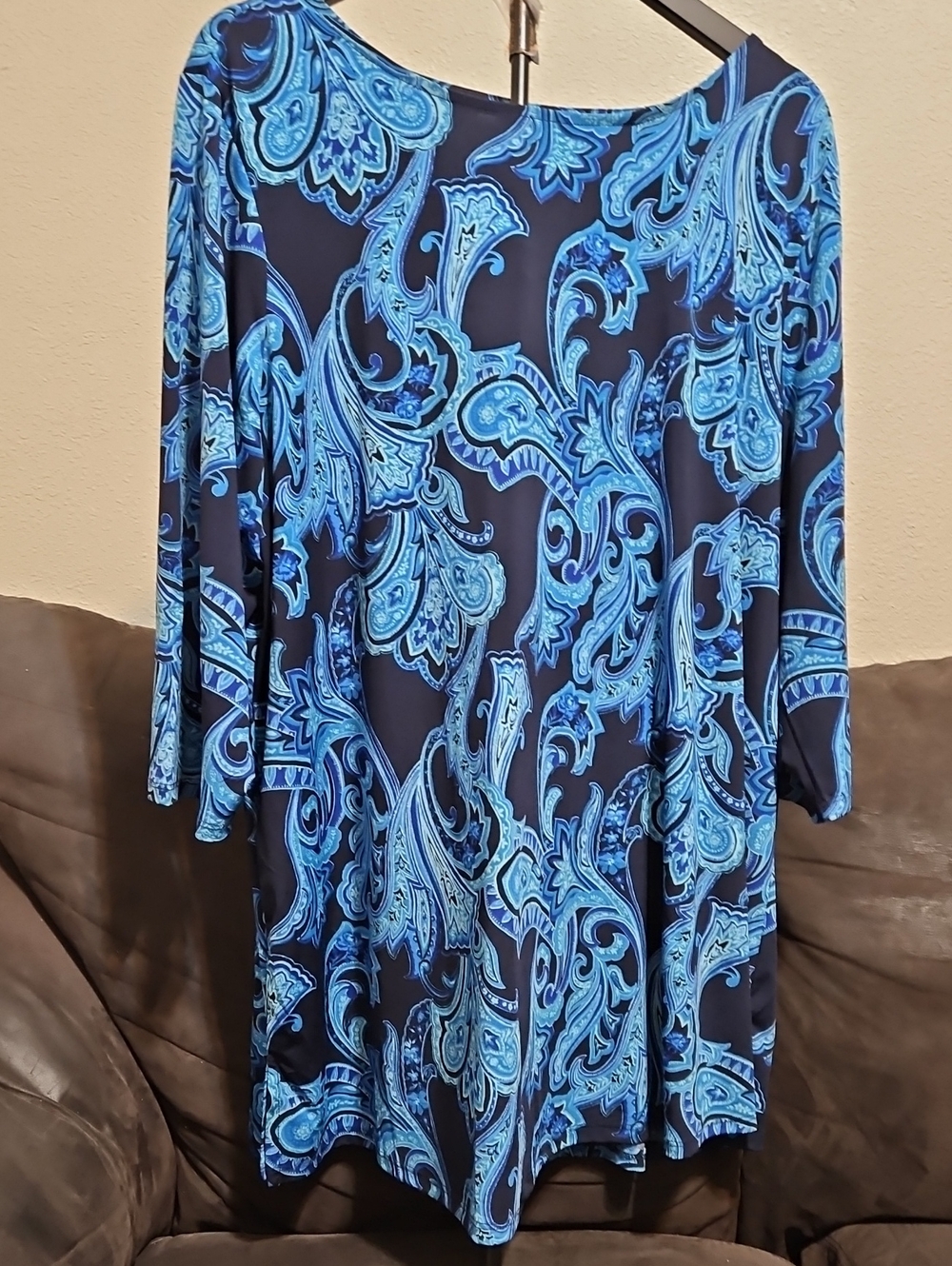Catherines Navy & Blue Paisley Swing Top